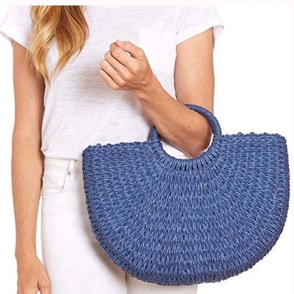 Lulu Dharma Half Moon Woven Tote - Picture 2 of 10